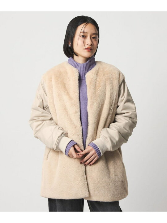 楽天市場】【SALE／30%OFF】フェイクファー*ナイロン コンビブルゾン 