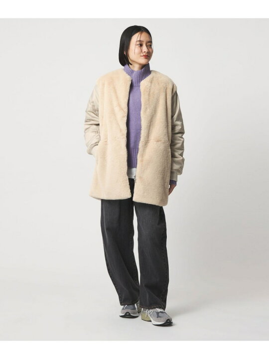 楽天市場】【SALE／30%OFF】フェイクファー*ナイロン コンビブルゾン 