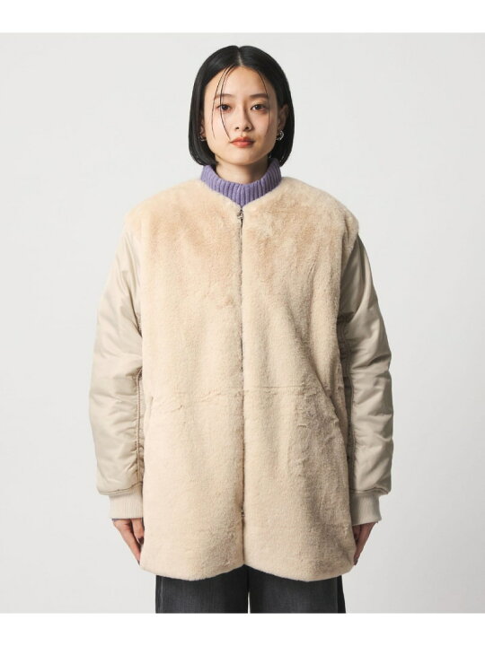 楽天市場】【SALE／30%OFF】フェイクファー*ナイロン コンビブルゾン 