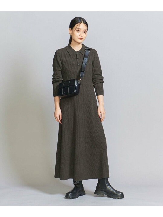 楽天市場】【SALE／70%OFF】ウールリブニット ポロ フレア ワンピース 