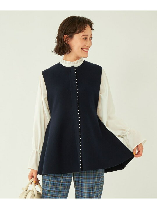 楽天市場】【SALE／30%OFF】プチ フェイクパール ペプラム ジレ ニット 