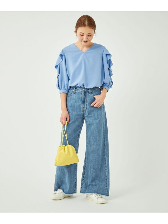 楽天市場】【SALE／30%OFF】ラッフル スリーブ ブラウス -吸水速乾・UV 
