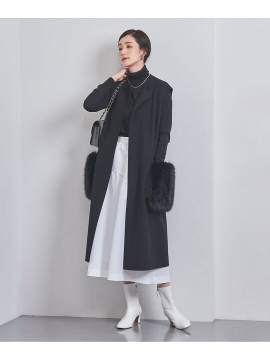 楽天市場】【SALE／60%OFF】リバー ノーカラー フェイクファーポケット 