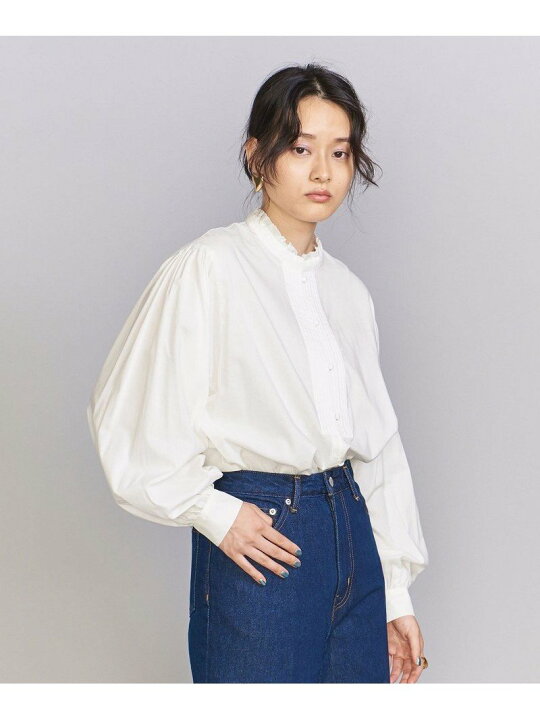 楽天市場】【SALE／80%OFF】コットンセルロース フリルスタンドカラー 