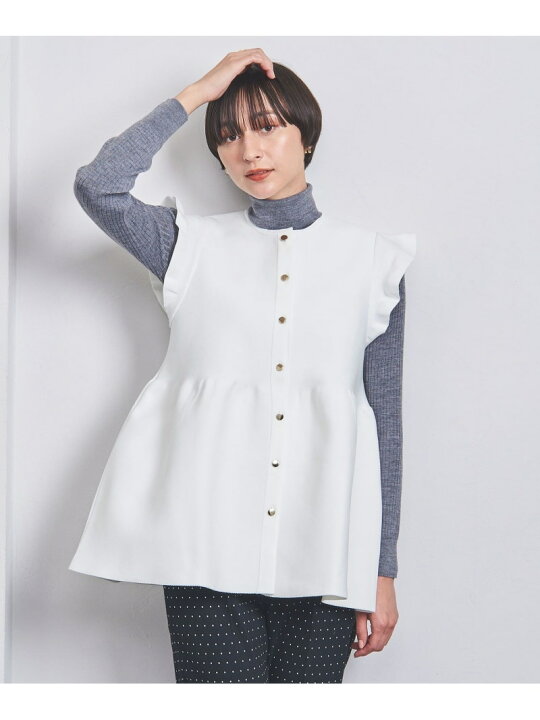 楽天市場】【SALE／70%OFF】ペプラム フリルスリーブ ニットベスト  