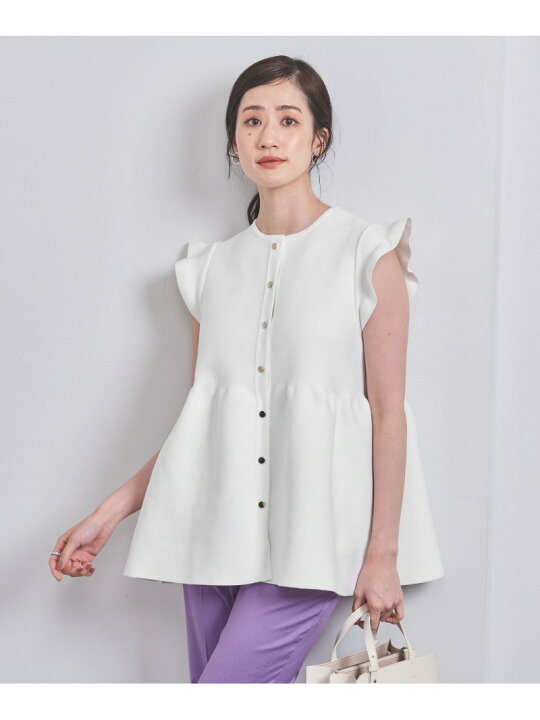 楽天市場】【SALE／70%OFF】ペプラム フリルスリーブ ニットベスト 