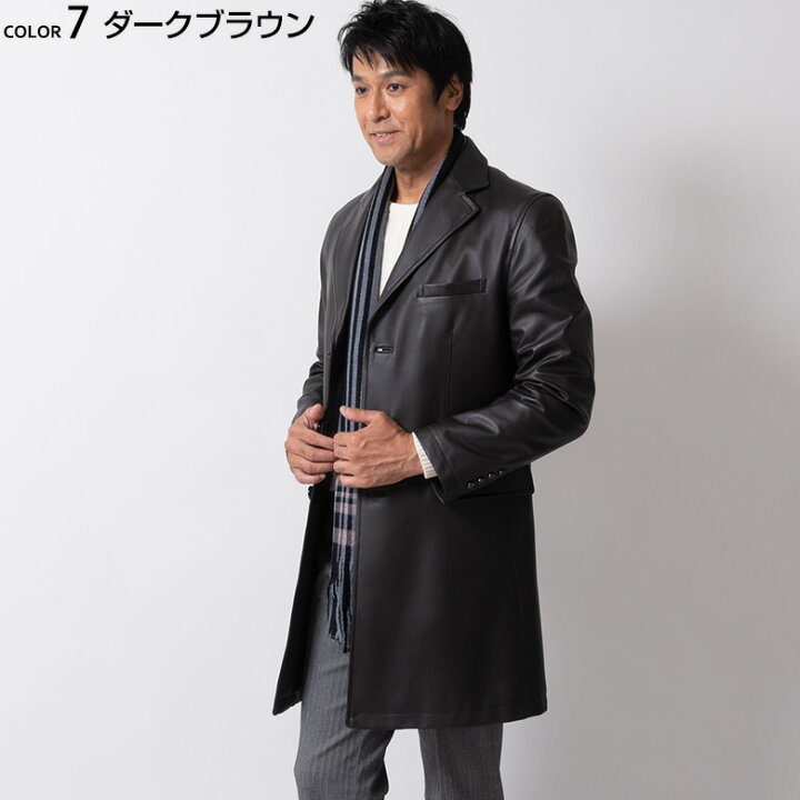 楽天市場】レザーコート メンズ チェスターコート ジャケット メンズ 