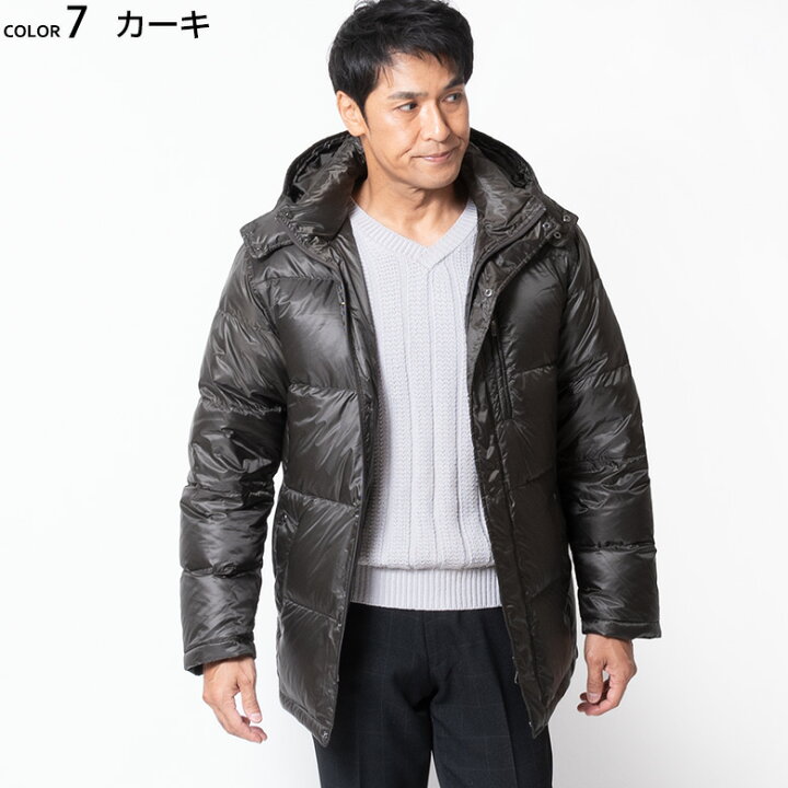 楽天市場 ｇｗも営業中 ダウンコート メンズ ダウンジャケット ハーフコート ビジネスコート 暖か 高級 通勤 ビジネス ビジカジ 休日 高品質 ダウン フェザー 黒 ブラック カーキ 送料無料 メンズスーツ United Gold