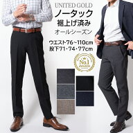 【5/16迄 クーポン配布中】裾上げ済み スラックス メンズ すそ上げ済み ノータック 股下 71センチ 74セン…