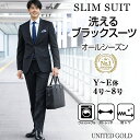スーツ メンズ スリムスーツ 洗えるスーツ ビジネス リクルート ブラックスーツ 黒無地 オールシーズン 大きいサイズ 卒業式 入学式 卒園式 入園式 パパ 入社式 謝恩会 二次会 就活 面接 出張