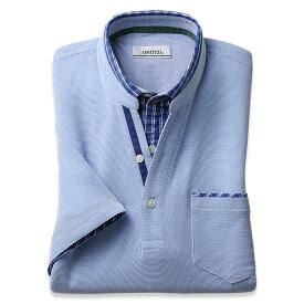 重ね着風DRY半袖ポロシャツ 抗菌防臭 吸水速乾 メンズ 紳士 シニア 50代 60代 70代 80代 スポーツ 男性 ブルー 洗濯 誕生日 父の日 ギフト プレゼント ポロ ポロシャツ 男性用 お洒落 カジュアル ラッピング無料 メーカー直販 SALE