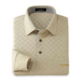 市松柄長袖ニットポロシャツ メンズ 紳士 シニア 50代 60代 70代 80代 男性 男性用 紳士服 お洒落 トップス 誕生日 父の日 ギフト ラッピング無料 プレゼント 贈り物 カットソー 市松柄 市松 長袖 ゴルフ トラベル メーカー直販