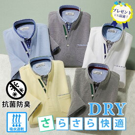 父の日 ギフト 重ね着風DRY半袖ポロシャツ 抗菌防臭 吸水速乾 メンズ 紳士 シニア プレゼント 50代 60代 70代 80代 スポーツ 男性 ブルー 洗濯 誕生日プレゼント ポロ ポロシャツ 男性用 お洒落 カジュアル 父の日プレゼント ラッピング無料 メーカー直販 SALE