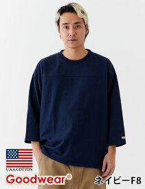 【公式】 Goodwear グッドウェア 切替7分袖Tシャツ メンズ レディース 7.6オンス USAコットン ビッグ