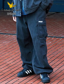 マークゴンザレス (What it isNt) スーパーワイドデニムカーゴパンツ メンズ レディース ボトム ストリート カジュアル スケート ブランド おしゃれ オーバーサイズ 韓国ファッション ART BY MARK GONZALES