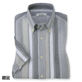 日本製 高島ちぢみボタンダウン半袖シャツ メンズ 紳士 シニア 50代 60代 70代 80代 ラッピング無料 男性 洗濯 誕生日 父の日 ギフト プレゼント 贈り物 男性用 お洒落 カジュアル ストライプ オフィスカジュアル シャツ 柄 メーカー直販