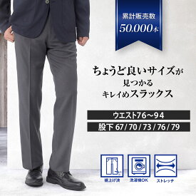 【メーカー直販】スラックス メンズ 紳士 ビジネス ノータック ストライプ 裾上げ済み すそ上げ不要 スリム 洗える 洗濯機OK ウォッシャブル 裾上げ ストライプ柄 男性 男性用 お手入れ お手入れかんたん 紳士服 ズボン 長ズボン ボトム ボトムス メンズスーツ スーツ
