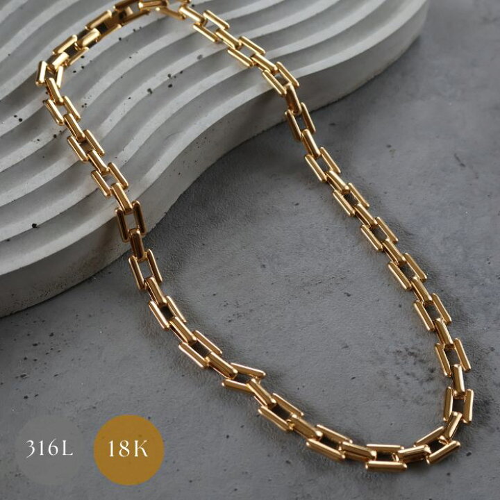楽天市場】ネックレス サージカルステンレス 太めチェーン 18K 