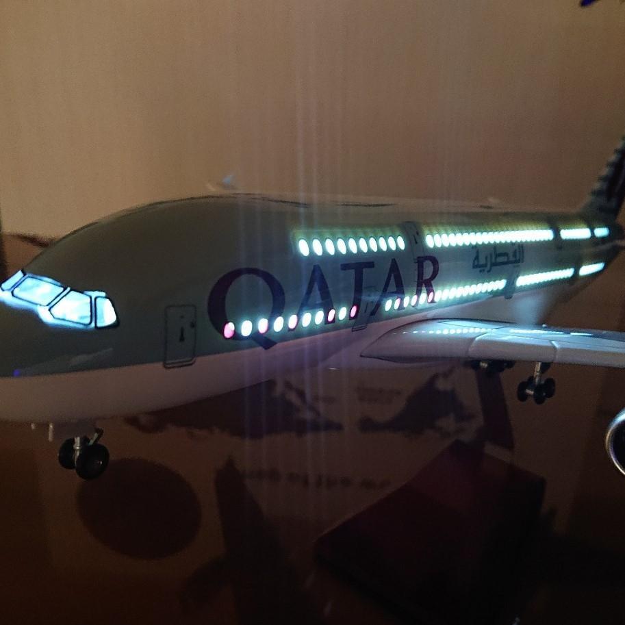 楽天市場】模型飛行機 カタール航空 A380 LED点灯 1/157 スタンド付