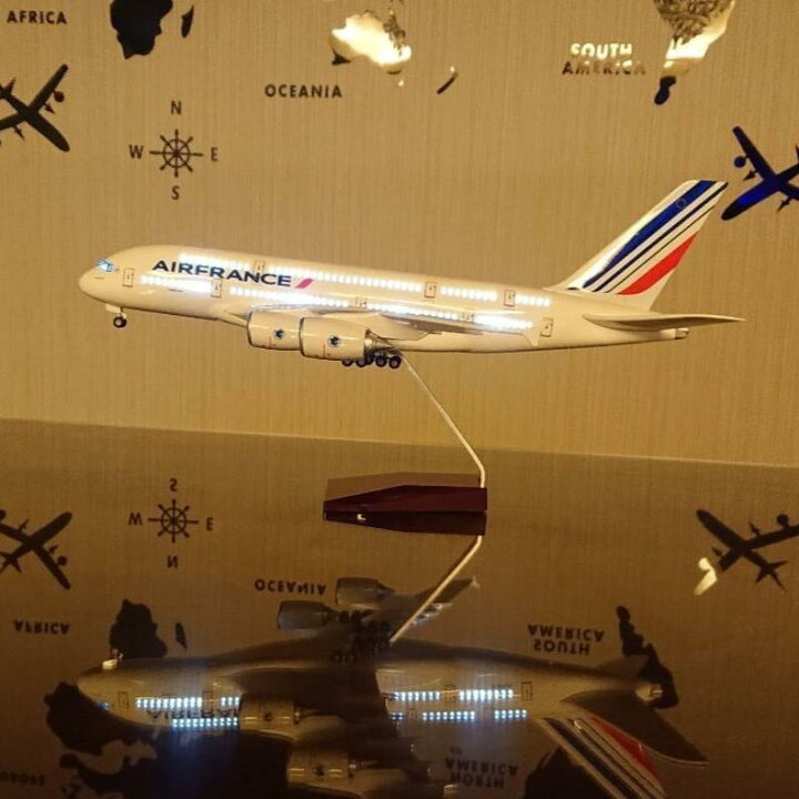 楽天市場】エールフランス 航空 A380 模型 飛行機 LED点灯 USB充電 