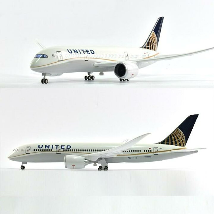 楽天市場】ユナイテッド航空 B787 模型飛行機 ボーイング グローブ塗装 