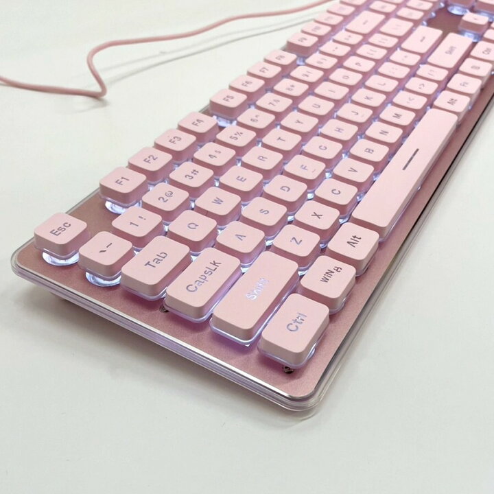 楽天市場】キーボード 光る 有線キーボード 可愛い メンブレン PC 