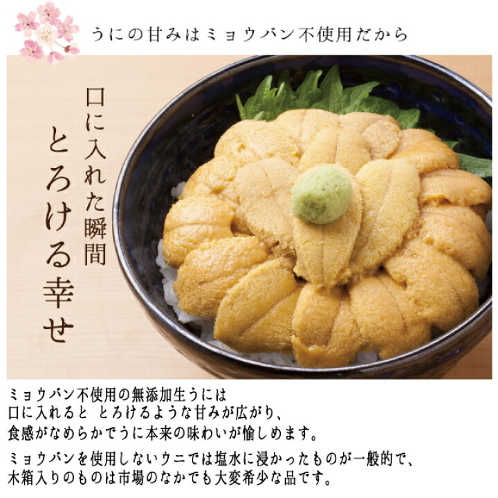 楽天市場】うに専門店うにむらかみ【未冷凍】ミョウバン不使用・無添加 