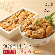 うに むらかみ　無添加生うにお得用バラ詰め100g【日付指定不可】【未冷凍】【1～2人前】【訳あり】【色…