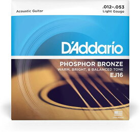 D'Addario アコースティックギター弦 フォスファーブロンズ Light .012-.053 EJ16 【送料無料】