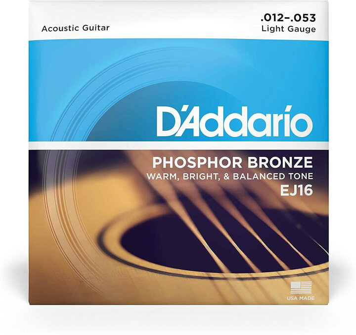 D'Addario アコースティックギター弦 フォスファーブロンズ Light .012-.053 EJ16 【送料無料】  UNLIMI-MUSIC