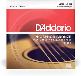 D'Addario アコースティックギター弦 フォスファーブロンズ Medium .013-.056 EJ17【送料無料】