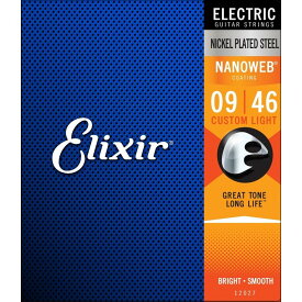 Elixir エレキギター弦 NANOWEB Custom Light カスタムライト .009-.046 #12027【送料無料】