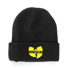【WU-WORLD（ウーワールド）】WU LOGO BEANIE(BLACK)ウータンクラン WU-TANG CLAN　BEANIE CAP　ワッチキャップ 帽子　アクリル ニット帽 ニットキャップ