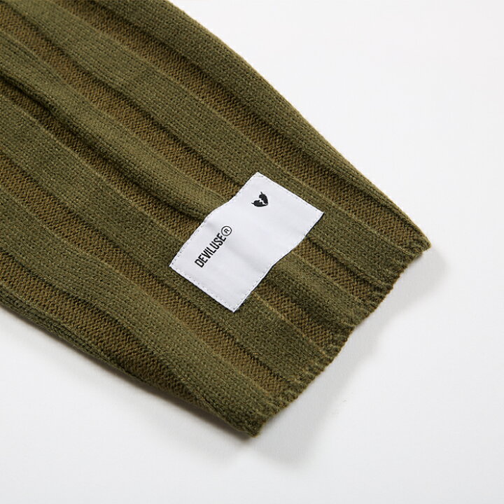 楽天市場】【Deviluse（デビルユース）】Bump Knit Crewneck(OLIVE 