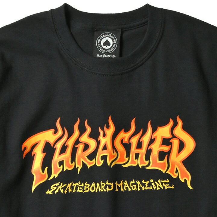楽天市場】【THRASHER（スラッシャー）】FIRE LOGO S/S TEE(BLACK 