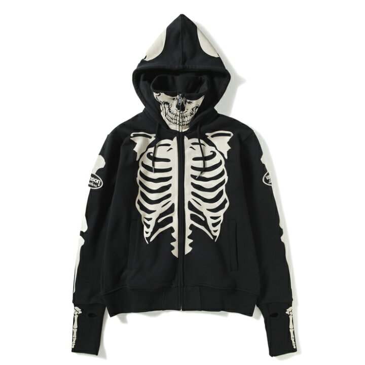 楽天市場】【VANSON（バンソン）】SKULL BONE FULL ZIP PARKA(BLACK 