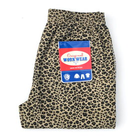 【Original WORKWEAR（オリジナルワークウエア）】LEOPARD CHEF PANT(BEIGE) シェフパンツ　コックパンツ　イージーパンツ　レオパード　ヒョウ柄　LA　ビッグサイズ　大きいサイズ