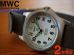 メンズ腕時計 ブランド ミリタリーウォッチカンパニー 軍用時計 MWC時計 イギリス軍 G10LM ホワイト ダイアル 35mm クォーツ 50m・165ft防水 スクリューケースバック デイト ガラス風防 グレイ 18mm