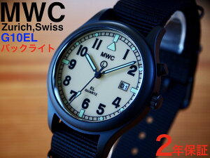 【New】MWC時計 ミリタリーウォッチ G10EL ブPVD バックライト フイールド ウォッチ 38mm SEIKO セイコー クォーツ ベージュ 文字盤 mwc 時計 軍用時計 アウトドア軍 特殊部隊 からの要請