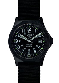 ミリタリーウォッチカンパニー MWC時計 腕時計 36mm G10 バッテリーハッチ PVD ブラック 1982~1999 リメイク USダイアル 英国軍 プラ風防 SWISS ロンダムーブメント クォーツ mwc mwc 時計 ミリタリーウォッチ MWC