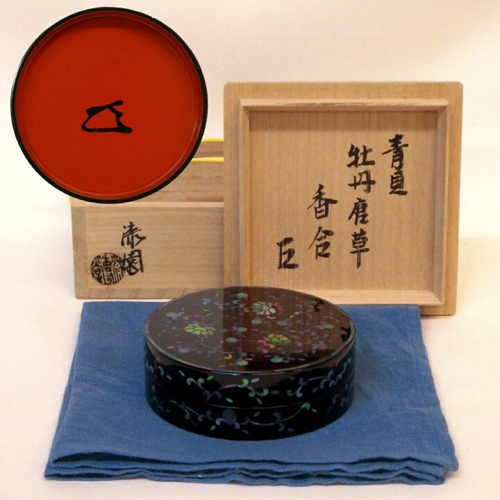 楽天市場】【而妙斎宗匠御書付】平安 岡本漆専堂作 青貝 牡丹唐草 香合 
