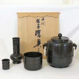 【五月の特売品】高岡鋳師 一ノ瀬宗辰作 唐銅皆具 一揃 鐶付 利休好 茶道具【中古 美品】