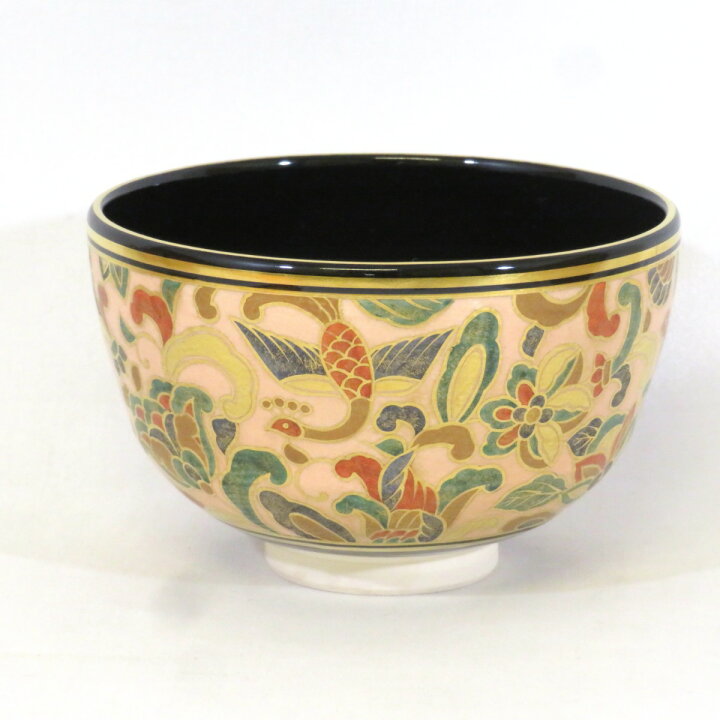 楽天市場】【決算◇特売品】平安竜谷窯 宮川香雲作 黒仁清 更紗花鳥絵 
