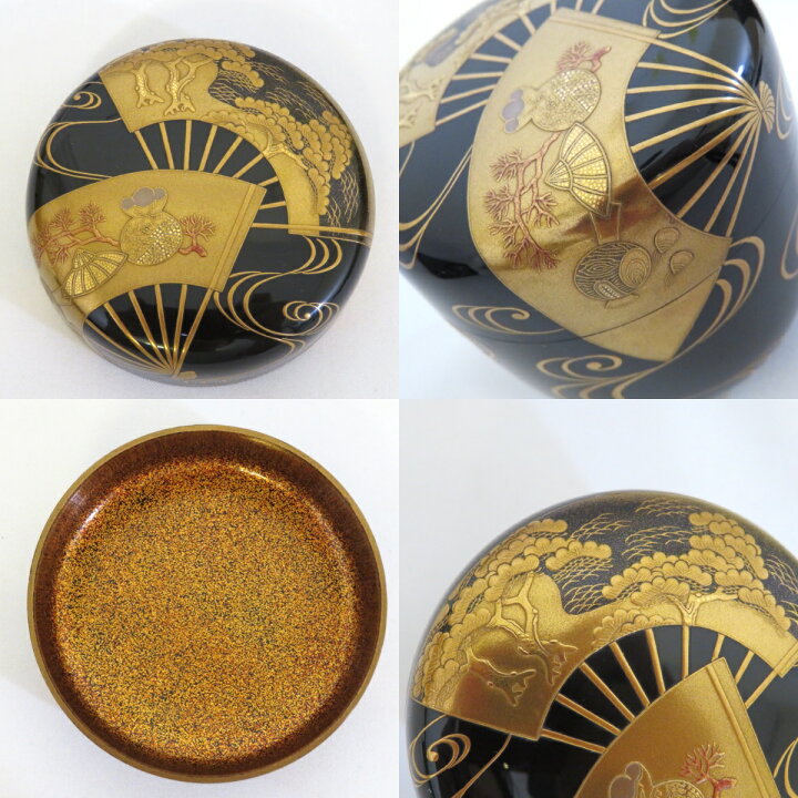 楽天市場】【高級茶道具】平安蒔絵師 六代 一瓢斎作 扇面蒔絵 大棗 内  