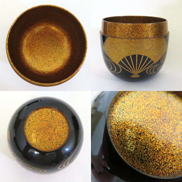 楽天市場】【高級茶道具】平安蒔絵師 六代 一瓢斎作 扇面蒔絵 大棗 内  