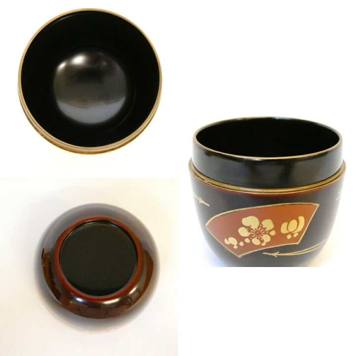 楽天市場】【五月の特売品】蒔絵師 月峯作 扇面蒔絵 中棗（2）溜塗 