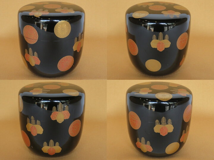 楽天市場】（三月◇特売品）平安蒔絵師 一瓢斎作 菊桐蒔絵大棗 黒真塗 