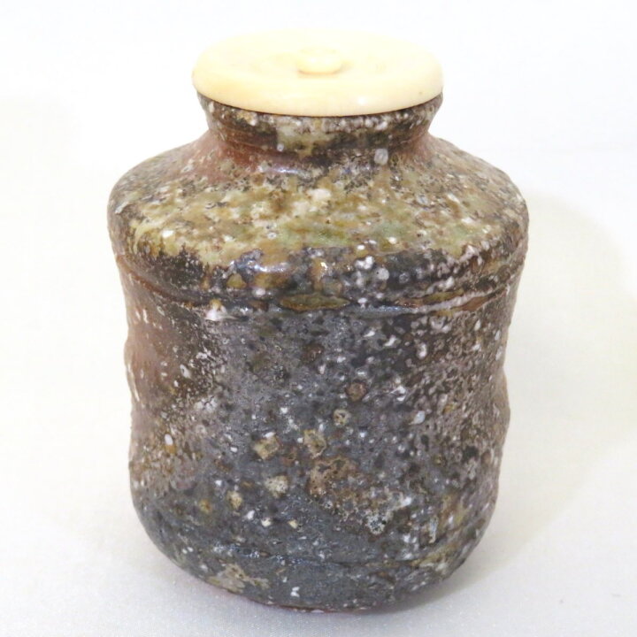 初出 玄々斎 瀬戸 立てよ 蓋付茶入 茶道具 仕覆付 三重共箱入