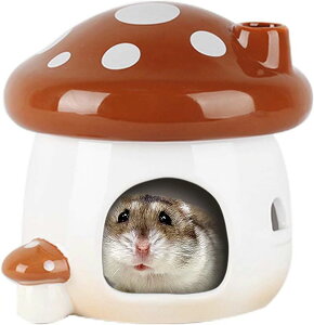 ハウス キノコ型 陶器 家 2色 隠れ家 巣箱 ハムスター Lサイズ Sサイズ セラミック ハウス キノコ型 陶器 家 2色 隠れ家 巣箱
