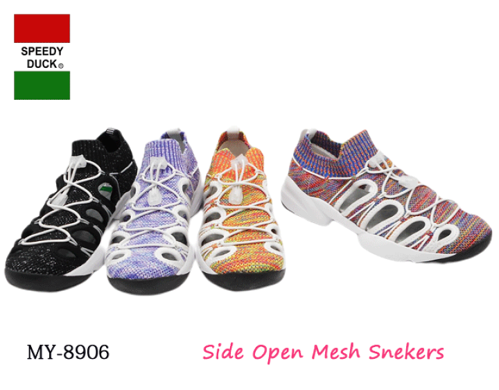 クッションソール ニットシューズ ブラック/オレンジ